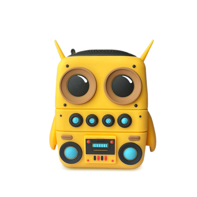 TK200 New wireless mini cartoon Android Robot cute yellow doll blue tooth speaker portable cute gift card audio Lanyard