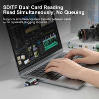 Lecteur de cartes ULT-unite en alliage d'aluminium 2-en-1 USB Type-C 5 Gbps avec fentes SD et TF