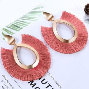 Boucles d'oreilles pendantes bohèmes faites à la main pour femmes, grandes pampilles, bijoux simples et tendance, vente directe d'usine 2019 - Product Image 1