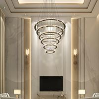 TSINYE Plafond en cristal doré Design moderne et design de luxe pour escaliers villas halls ou salons lustre d'escalier