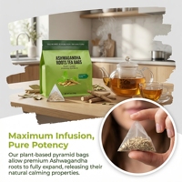 WELLBODY Sachets de tisane aux racines d'Ashwagandha pour adultes - Soulage le stress et stimule l'énergie, soutien immunitaire 100% naturel