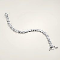 Pulsera de Moissanita con Eslabones Geométricos Hexagonales de Plata Esterlina 925, 15.2g, de Gran Peso, para Mujer, Joyería de Lujo