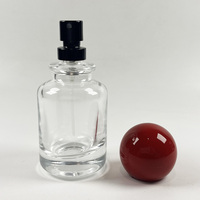 Flacon de parfum en verre de 30 ml, de luxe, de haute qualité, cylindrique, avec bouchon à vis et vaporisateur rond