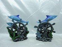Vente en gros Offre Spéciale Résine Artisanat Cadeaux Décoration Animal Sculpture Dauphin Souvenir Collection Animal Design Figurine Statues