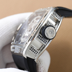 Men's Luxury Skull Skeleton Tourbillon Mechanical <b>Watch</b> Stainless Steel Tonneau Case High-Quality Fashion Sports <b>Watch</b> - Product Image 2