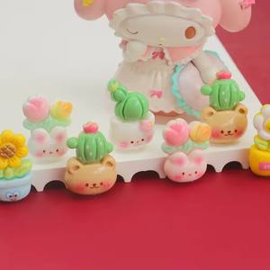 Bonito florero de dibujos animados, abalorios de resina para DIY, horquilla para álbum de recortes, funda de teléfono, decoración, imán para nevera, relleno de limo - Product Image 3