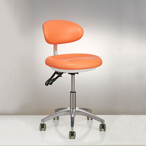 Taburete para Consultorio Dental, Altura Ajustable, Asiento Azul con Reposapiés para Uso Médico - Product Image 2