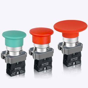 Pulsante a forma di fungo grande da 60mm XB2-BR42 interruttore a pulsante in metallo con auto-ripristino arresto di emergenza - Product Image 3