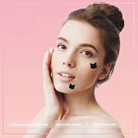 Patchs anti-acné de couleur noire 25 points pour traitement des taches et des imperfections Autocollants avec ligne pointillée pour le visage, patch anti-acné