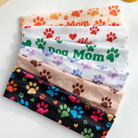 Headband Cetak Jejak Kaki Anjing Kucing untuk Wanita dan Anak Perempuan, Pita Rambut Pecinta Hewan Peliharaan, Kain Pola Cakar Anjing, Grosir Partai Besar