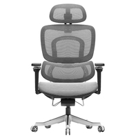 Chaise ergonomique en maille à dossier haut, accoudoirs 4D réglables, appui-tête et soutien lombaire pour la maison ou le bureau de direction
