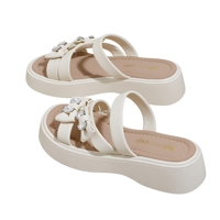 0518 Chaussons pour femmes style féerique à lacets et nœud, respirants, durables, en PU, semelle extérieure en caoutchouc, pour l'été