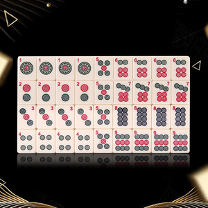 36mm <b>Melamine</b> Mahjong Tiles With Arabic Numbers And English Letters Large Medium Ivory <b>Set</b> With Leather Box - Product Image 3