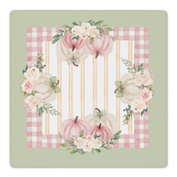 Tapis de protection de table pliable antidérapant en tissu floral rose citrouille doux d'automne, 80x80cm, 3mm d'épaisseur, pour Mahjong