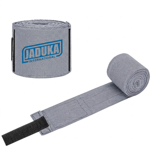 Bandes de boxe réglables personnalisées OEM, respirantes, grises, élastiques, avec support de poignet réglable, protection unisexe pour adultes. - Product Image 1