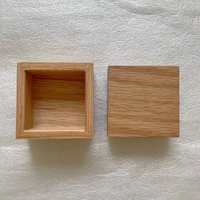 Boîtes à bijoux en bois de chêne non finies boîte à bibelots en bois avec couvercle amovible petite boîte à cube en bois souvenir pour emballage cadeau