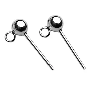 Wholesale Stainless Steel Earring Backs Pin Loop Ear Stud Findings Ball Post Jewelry Making DIY Earring Findings