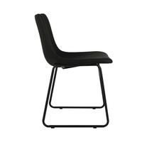 Chaise de salle à manger moderne en cuir PU avec structure métallique, chaise rembourrée pour restaurant