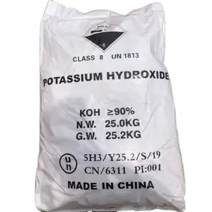Yüksek kaliteli beyaz pul potasyum hidroksit % KOH-90 kostik potas pul