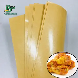 70G 80g 90g 100g thân thiện với môi trường một mặt tráng giấy kraft PE để bọc cơm gà