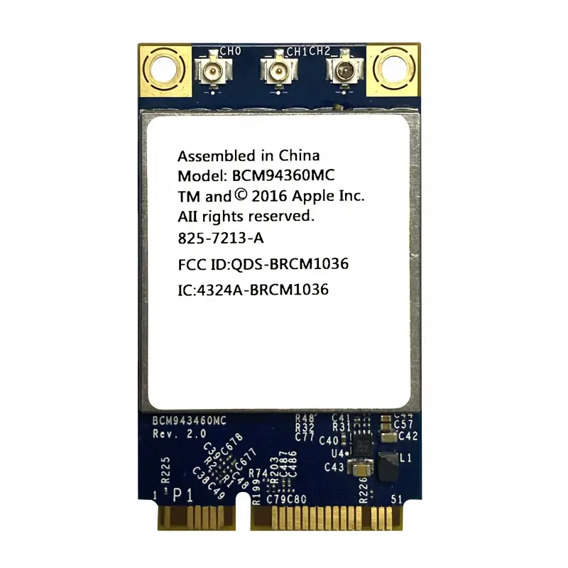 Broadcom BCM94360MCフルサイズMini PCI-Eデュアルバンド2.4G 5G 802.11AC a/b/g/n 1300Mbpsワイヤレスネットワークカード (MAC OS用)