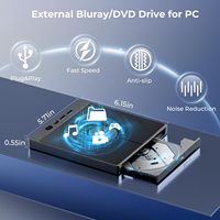Unidad de Blu-ray 7 en 1, BDXL 100G, Grabadora de Blu-ray Externa Portátil, USB 3.0, Tipo-C, Puertos SD y TF, HUB