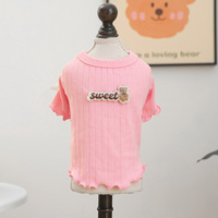 Pull en tricot décontracté en polyester PETCIRCLE pour petits chiens et chiots - Confortable avec un design en forme de cœur et d'ours