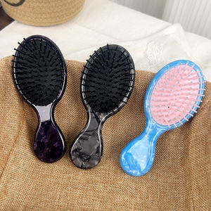 Nieuwe Azijnzuur Zwart Paars Borstelhaar Lus Kinderen Schattige Stijlvolle Meisje Kam Extensions Kleine Draagbare Kussenmassage - Product Image 1