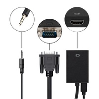 Adaptador de entrada de Audio de 1080P macho a hembra de VGA a HDMI, cable convertidor de salida de vídeo con fuente de alimentación usb de audio, buena calidad