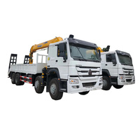Camion de fret SINO TRUCK HOWO à 12 roues, 8X4, 20 tonnes, grue à flèche droite montée sur camion, Chine
