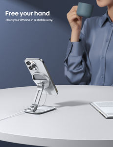 Support de téléphone stable en aluminium Lamicall TDP02 pour chargeur magnétique, support de station d'accueil en métal, base antidérapante, support de charge sans fil - Product Image 4