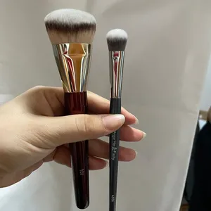 1 pinceau de maquillage professionnel 101 pour fond de teint, bâtonnet liquide et anticernes, à manche en bois rouge, outils cosmétiques 506 - Product Image 4