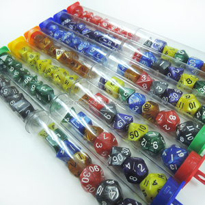 Dungeons & Dragons Polyhedral 4 6 8 <span class=keywords><strong>10</strong></span> 12 Jeu de dés à 20 faces Un tube de dés à grain de perle opaque multicolore - Product Image 4