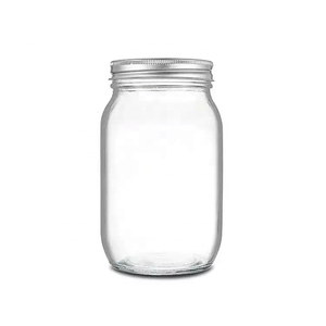 8oz16oz 32oz rỗng rõ ràng đóng hộp Jar thực phẩm lưu trữ Glass Vòng Mason Jar với nắp đậy - Product Image 1