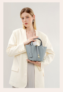 Sac seau en cuir grainé Urban Simplicity, grande capacité, sac à main en cuir véritable pour femme, idéal pour un cadeau - Product Image 5