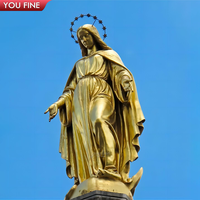 Statue de la Vierge Marie en bronze sacré grandeur nature pour jardin, site religieux, extérieur, fabrication sur mesure YOUFINE, à vendre