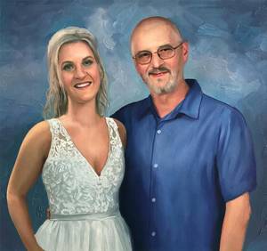 Portrait de pêcheur personnalisé à partir de photo, peint à la main sur toile, <span class=keywords><strong>peinture</strong></span> sur commande, cadeau d'anniversaire pour mari - Product Image 1