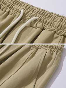 Men Dark Flat Front Breathable <b>Summer</b> Cargo <b>Pants</b> Casual Wide Leg Trousers Elastic Waist Drawstring Utility <b>Pants</b> for Streetwear - Product Image 5