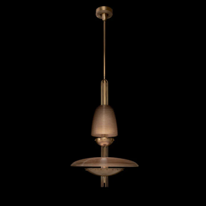 Lampadario Moderno in Stile Art Deco Personalizzato, Riproduzione Vintage <span class=keywords><strong>con</strong></span> <span class=keywords><strong>Paralume</strong></span> in Vetro e Pelle per Casa di Campagna - Product Image 2
