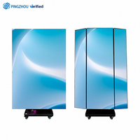 Écran d'affichage LED portable pliable P2.5 d'intérieur, vidéo numérique sécurisée, mur vidéo à trois volets, affichage couleur haute définition