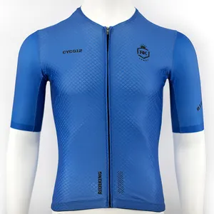 定制保暖骑行服运动衫自行车橙色和蓝色骑行服供应商