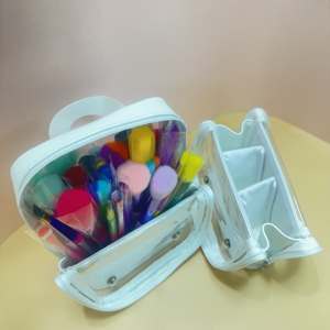 Brochas de Maquillaje Personalizadas YRX y Bolsa Impermeable para Guardar Brochas de Maquillaje, Bolsa de Maquillaje Personalizada con Logotipo, Bolsa de Maquillaje Vertical de PVC - Product Image 4