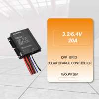 Contrôleur de charge solaire MPPT 20A 3.2V 6.4V 20A pour lampadaire solaire avec capteur micro-ondes 2.4G