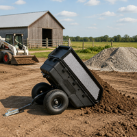 Chariot utilitaire robuste en plastique pour VTT, idéal pour la ferme, le jardin, l'agriculture et l'extérieur
