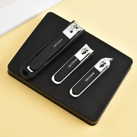 Kit de soin des ongles compact et portable en acier au carbone anti-éclaboussures 6 pièces avec ciseaux à pointe inclinée et accessoires pour étui
