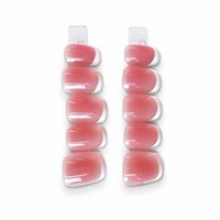 Faux ongles roses en amande à presser, couvrance totale, ensemble d'ongles acryliques pré-dessinés pour femmes