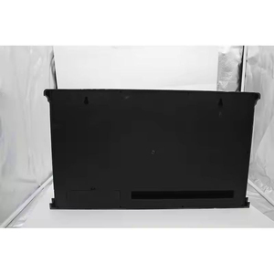 Panneau d'insertion pour foyer en plastique noir avec fentes de ventilation et trous de fixation - Product Image 1