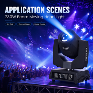 Projecteur Beam Moving Head 230W 7R 200W 5R DMX512 16CH avec Gobo, Prisme, Effet Frost et Roue de Couleurs 540 °   Microphone pour concerts, clubs, DJ, mariages, théâtres - Product Image 5