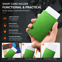 Dompet Kartu Minimalis Tipis Anti RFID dari Aluminium Alloy, Tempat Kartu Kredit Bisnis Tanpa Penutup, Terukir Laser