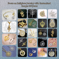FUTUJI Bracelet hindou en acier inoxydable Modèles de script hindou Processus de coupe Temple hindou pour la maison